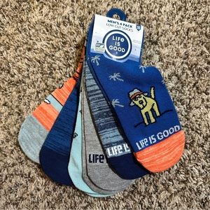 Life Is Good 6 Pair Men's Low Cut Socks Lightweight Moisture Control NEW
